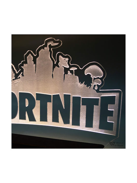 World of Wood Led Kids Decorative Lamp Fortnite White 18x15cm