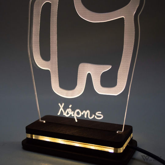 World of Wood LED Kinder Tischlampe Among Us Bunt 19x12cm