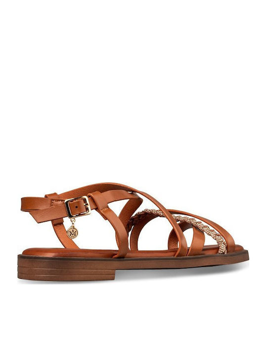 Damen Flache Sandalen Braun