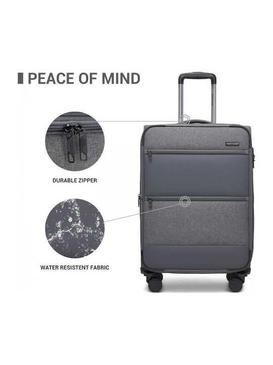 Miss Lulu British Traveller Μεγάλη Βαλίτσα Ταξιδίου Grey με 4 Ρόδες Ύψους 75εκ.