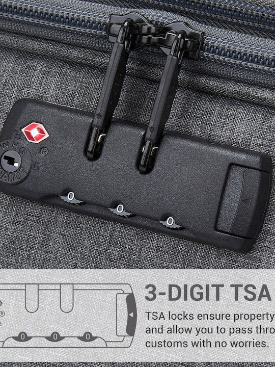 Miss Lulu British Traveller Μεγάλη Βαλίτσα Ταξιδίου Grey με 4 Ρόδες Ύψους 75εκ.