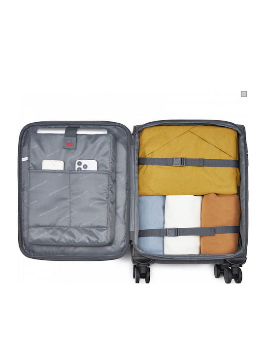 Miss Lulu British Traveller Βαλίτσα Ταξιδίου Καμπίνας Grey με 4 Ρόδες Ύψους 55εκ.
