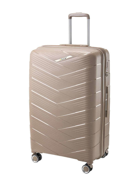 RCM Valiză Mare de Călătorie Bej cu 4 Roți Înălțime 75cm
