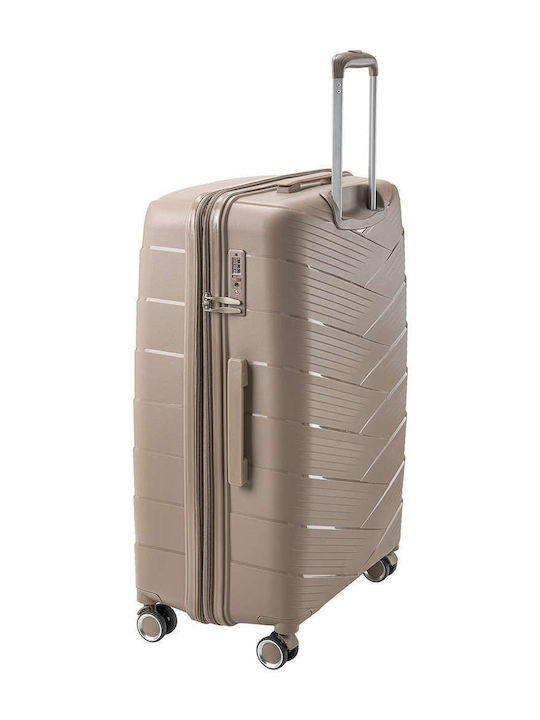 RCM Valiză Mare de Călătorie Bej cu 4 Roți Înălțime 75cm