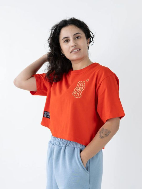Damen Crop T-Shirt Rot