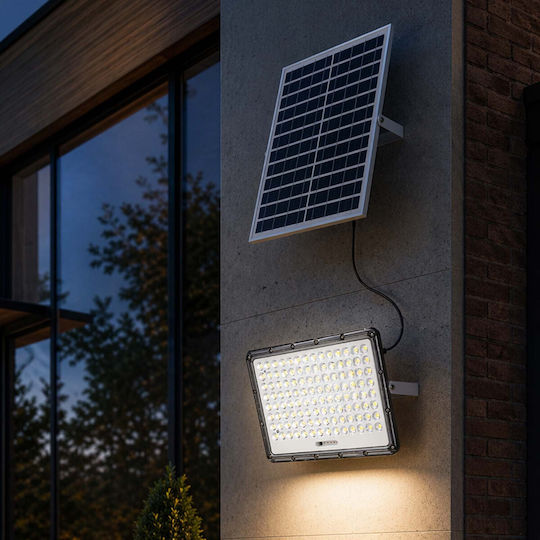 Avizar Solarlight Led Floodlight 17w 20w Solar Panel Automatic Detection Grey