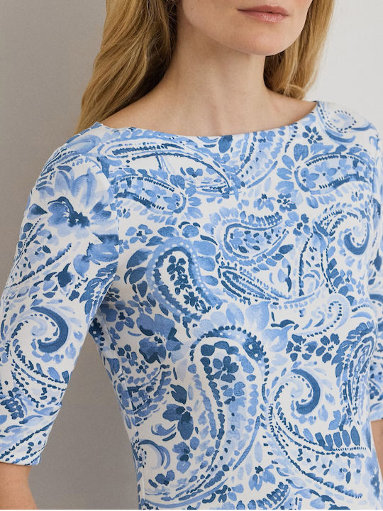 Judy Women's Cotton Blouse White / Blue