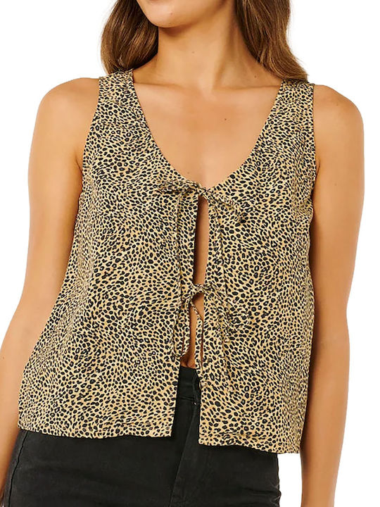 Women's Summer Crop Top Linen Sleeveless Multicolour