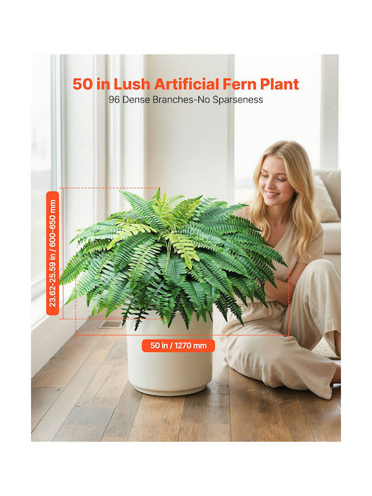 Vevor Artificial Fern 1270mm 96 Branches Large Decorative Indoor Outdoor Plant