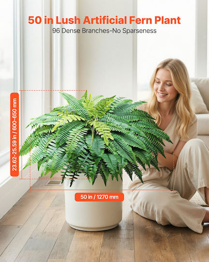 Vevor Artificial Fern 1270mm 96 Branches Large Decorative Indoor Outdoor Plant