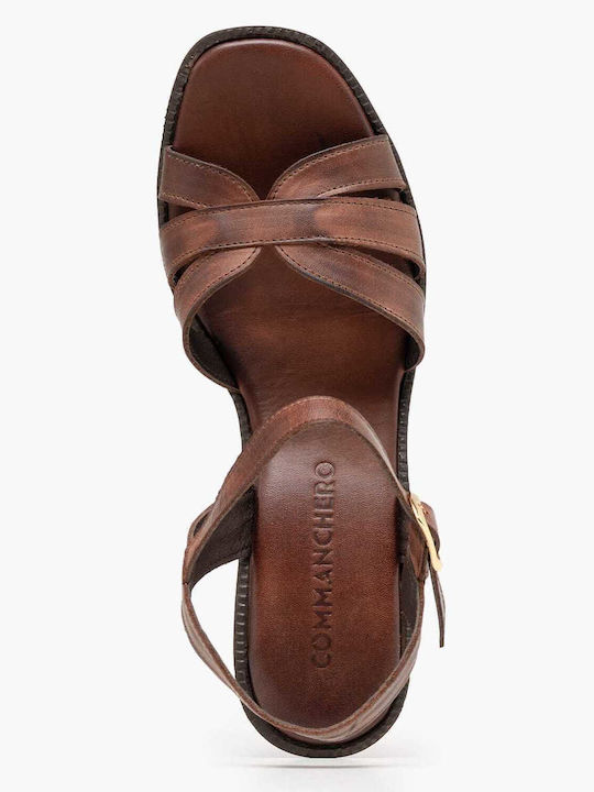 Damen Sandalen Braun Leder