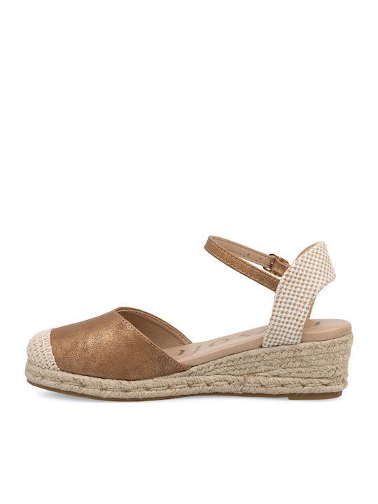 Anatomische Damenplattformen in Stil Espadrilles Goldene