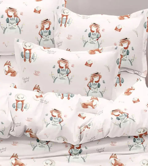 Borea Kids Sheets Single Anne Pink 160x250cm Borea Kids Sheets Single Anne Pink 160x250cm
