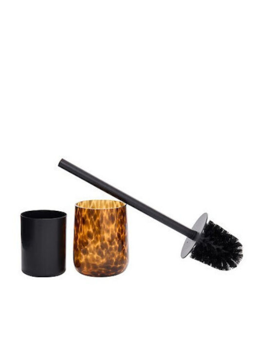 Atmosphera Brown Glass Bathroom Toilet Brush
