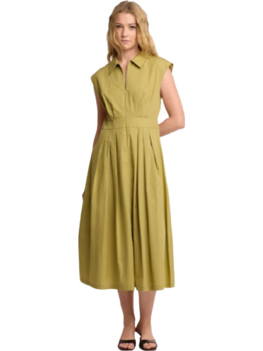 Καλοκαιρινό Midi Σεμιζιέ Φόρεμα Light Green