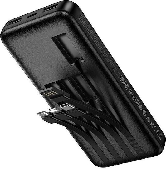 Hoco J163 Външна Батерия 10000mAh 10W с 2 USB-A Изходни Порта Черна