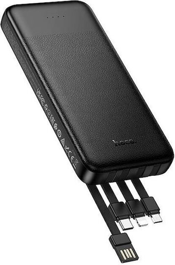 Hoco J163 Външна Батерия 10000mAh 10W с 2 USB-A Изходни Порта Черна