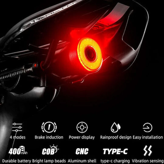 Rockbros RB.LIGHT003 Επαναφορτιζόμενο Οπίσθιο Φως Ποδηλάτου
