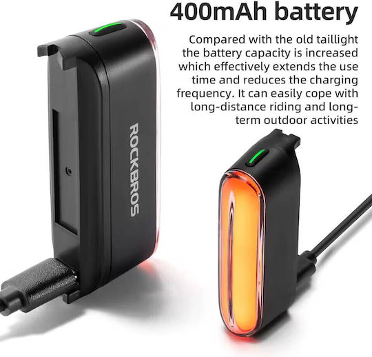Rockbros RB.LIGHT033 Επαναφορτιζόμενο Οπίσθιο Φως Ποδηλάτου