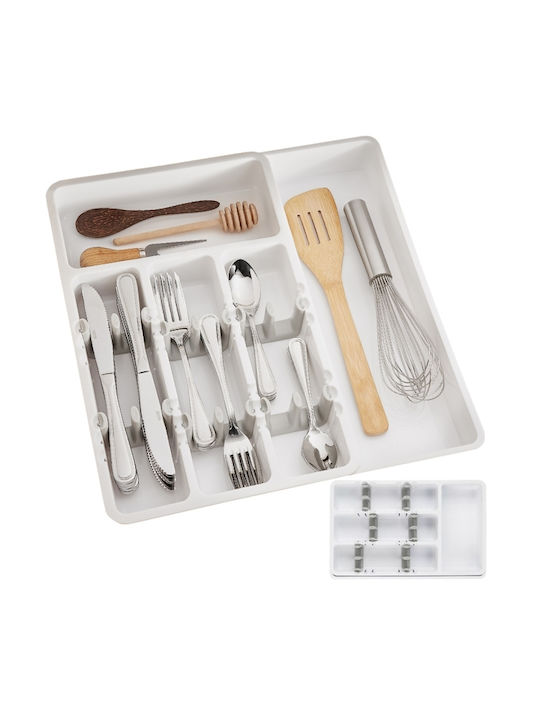 Tăvi Pentru Tacâmuri De Sertar Din Plastic 24x41x38cm Albă