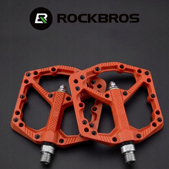 Rockbros Bicycle Pedals Flat Orange
