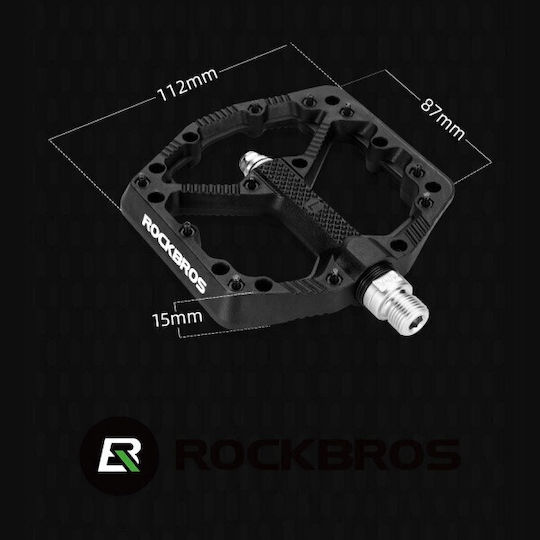 Rockbros Πετάλια Ποδηλάτου Πλατφόρμα Μαύρα
