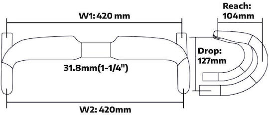 Roxar Tech RX.PARTS013S Кормила за Велосипед Път/Състезания 420мм