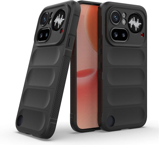 Husă Mată Din Silicon Nothing Phone 4a Pro Set De Stickere Antisoc Magic Shield Neagră