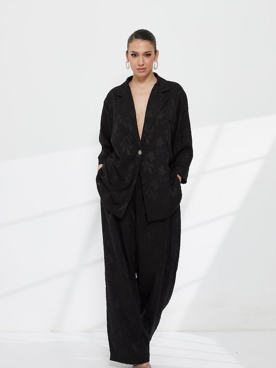 Women's Black Suit in Relaxed Fit