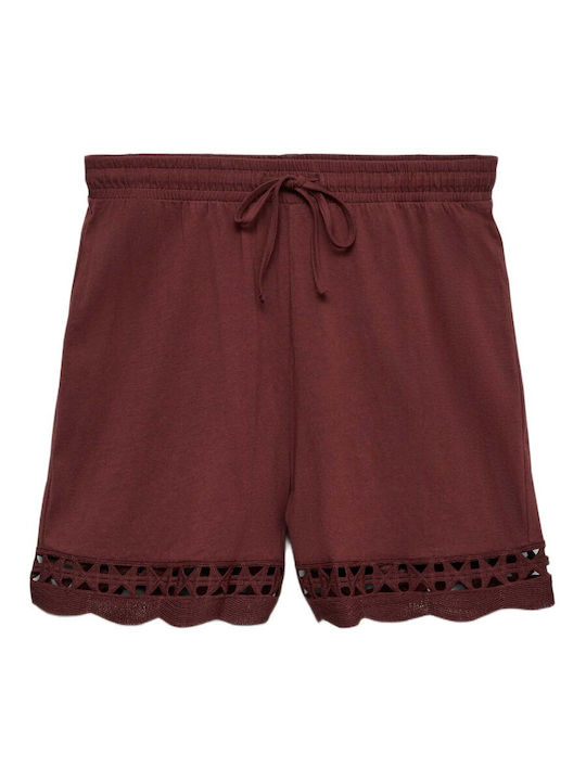 Damen Hohe Taille Shorts Braun