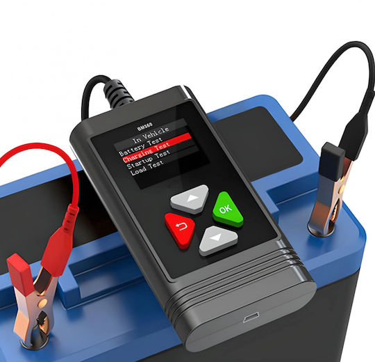 Zola Tester Baterie Auto Ecran Lcd 6-20v 2ah-220ah Baterii Cablu 70 Cm Negru