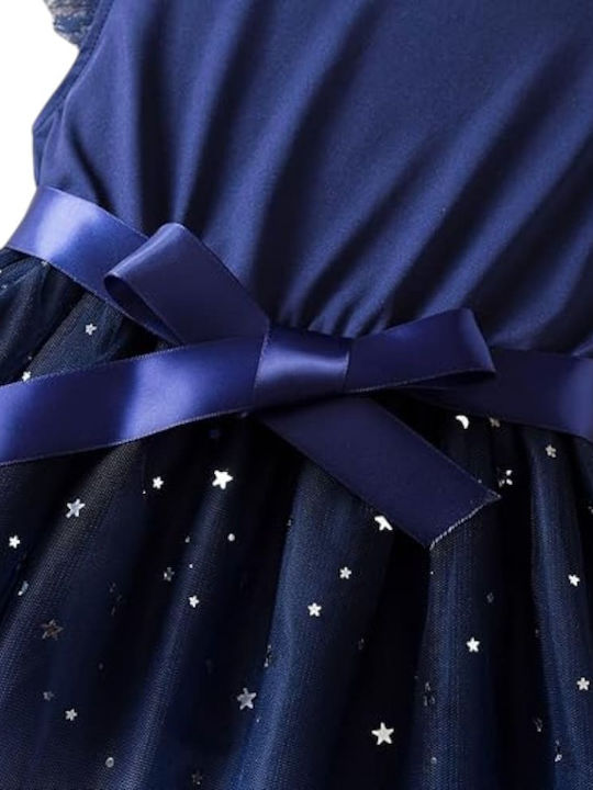 Παιδικό Φόρεμα Κοντομάνικο Τούλινο Dark Blue