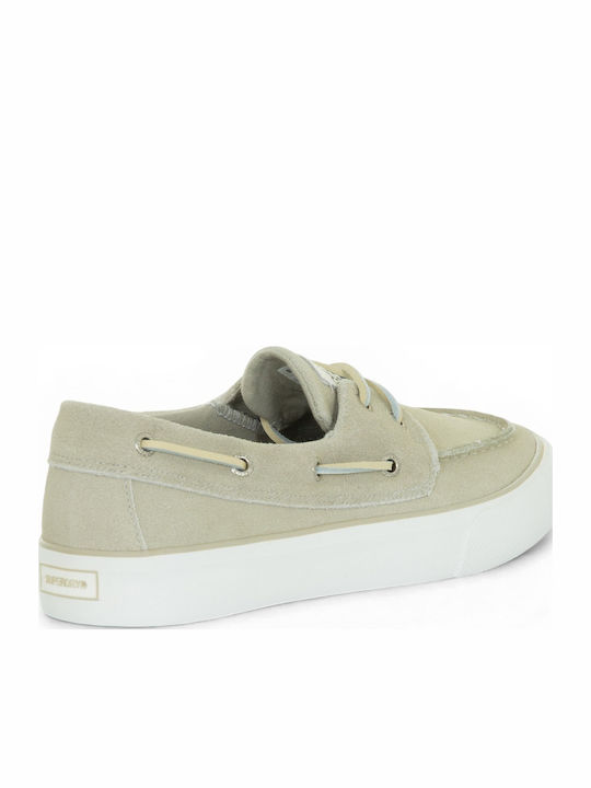 Leather Men's Boat Shoes in White Colour