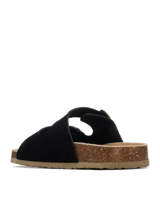 Leder Herrensandalen in Schwarz Farbe