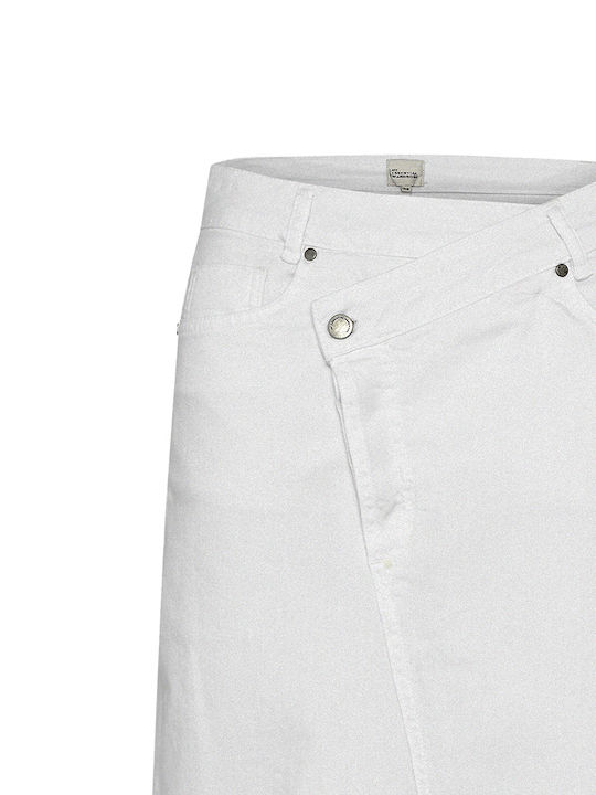 Denim Midi Skirt Envelope White