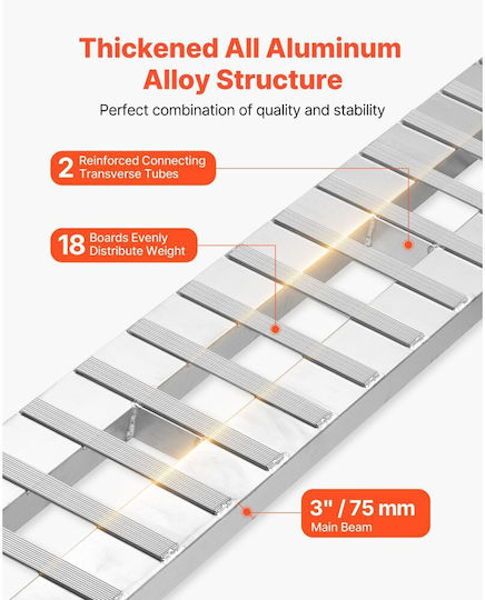 Loading Ramps Vevor 2 Pieces 2745 X 380 Mm Ramp Set Towing Heavy Duty Durable Aluminum Anti Slip Plates Combined Capacity 4535.9 Kg Carts Agricultural Tractors Atv Lawn Mowers Motorcycles