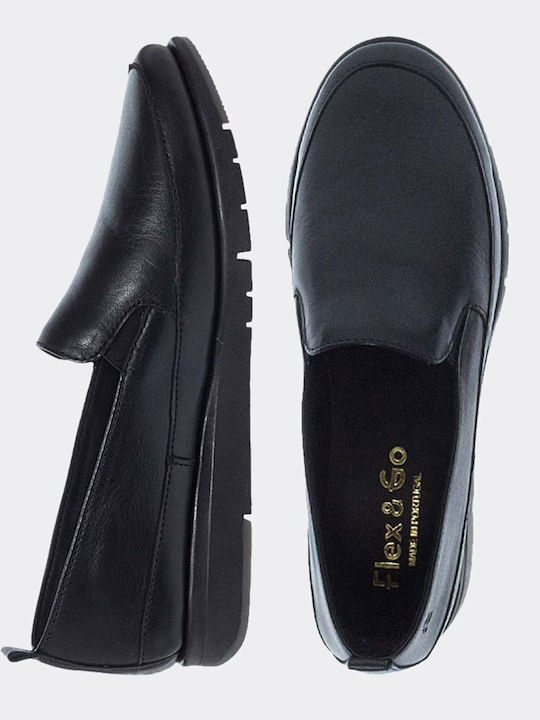 Damen Slip-On Leder Schwarze