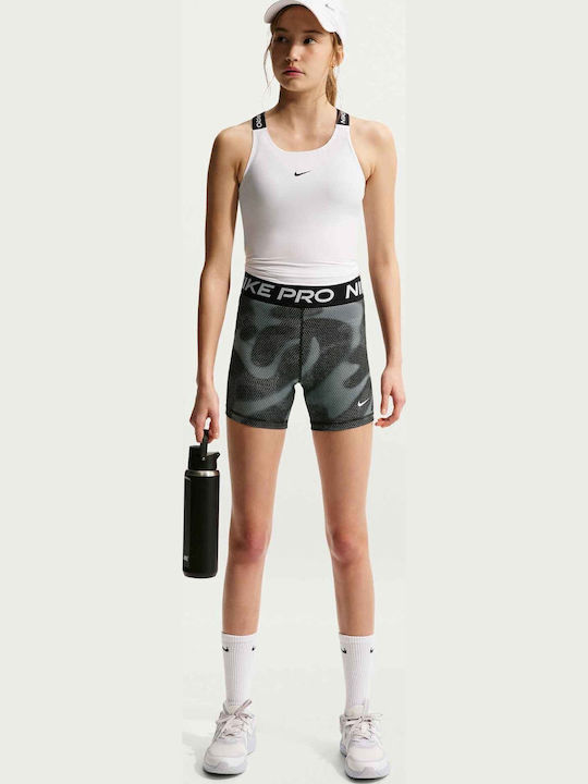 Kinderleggings Sport Kurz Dri-Fit Schwarz Weiß Pro