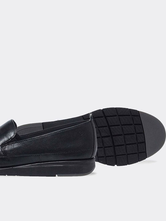 Damen Slip-On Leder Schwarze