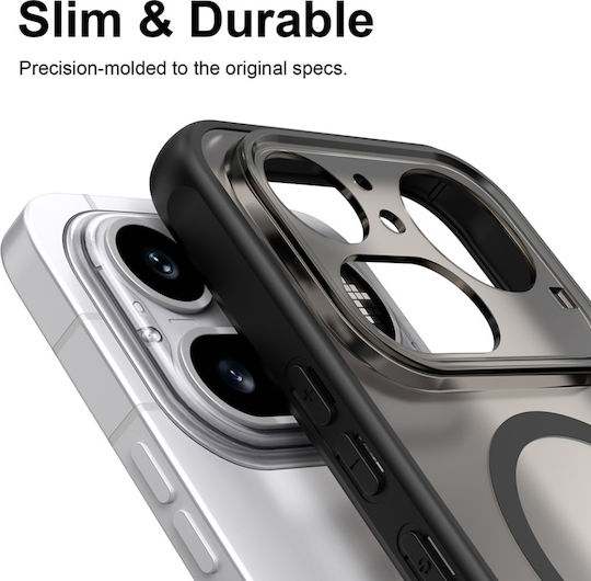 Husă Premium Finish Nothing Phone 4a Pro Shockproof Compatibil Cu Magsafe Set Sticker Halofrost Magsafe Ii Negru