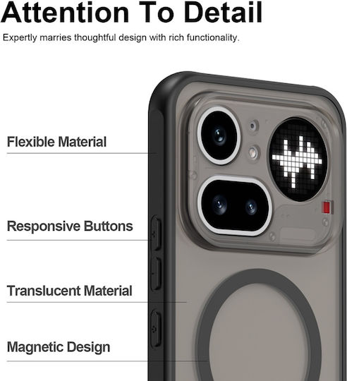Husă Premium Finish Nothing Phone 4a Pro Shockproof Compatibil Cu Magsafe Set Sticker Halofrost Magsafe Ii Negru