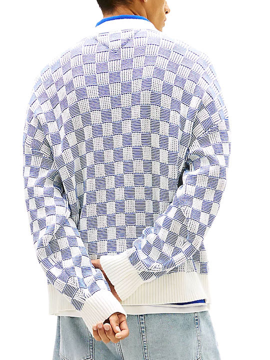 Tommy Hilfiger Men's Knitted Cardigan with Buttons White-Blue
