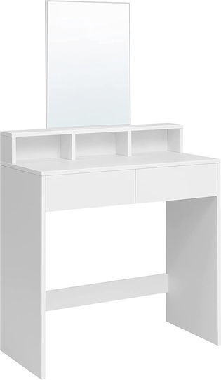Bodenstehende Schminktisch Schlafzimmer Holz Weiß mit Spiegel 80x40x140cm