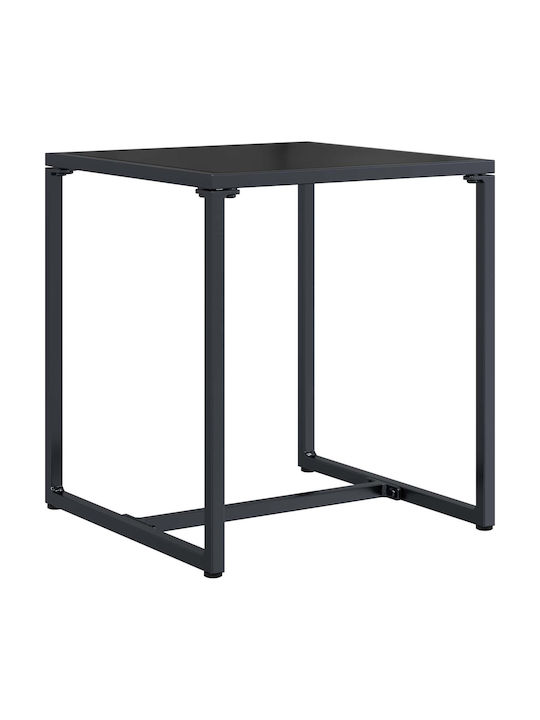vidaXL Outdoor Chair Metallic Black with Cushion 3 Pieces 35.5x35.5x40cm