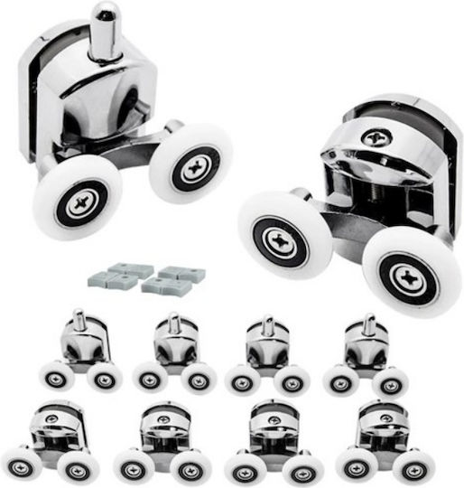Set 8 Shower Cabin Rollers White