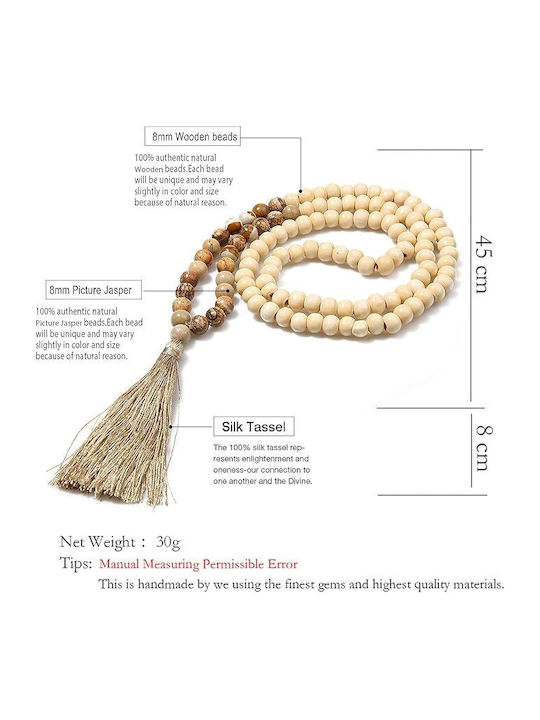 Handmade Meditation Mala Wooden Beads 8mm