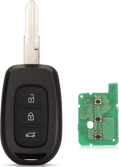 Husă Completă Pentru Cheie Auto Compatibilă Dacia Duster Logan Sandero Renault Symbol Trafic Vac102 Blade 3 Butoane 433mhz Pcf7961m 4a Cip Electronică Baterie