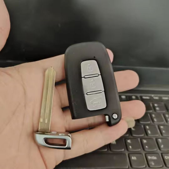 Techstar Husa Pliabilă Pentru Chei Auto Compatibilă Hyundai Sonata Azera Genesis Coupe Ix35 I30 I45 Kia Forte Sportage K2 K5 3 Butoane Cu Suport Portbagaj Hyn14 Lamă Stânga Fără Electronice