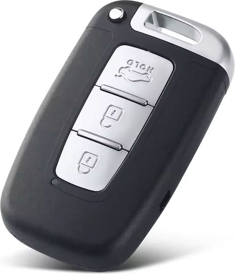 Techstar Husa Pliabilă Pentru Chei Auto Compatibilă Hyundai Sonata Azera Genesis Coupe Ix35 I30 I45 Kia Forte Sportage K2 K5 3 Butoane Cu Suport Portbagaj Hyn14 Lamă Stânga Fără Electronice