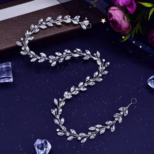 Hairband Silver Crystals Rhinestones